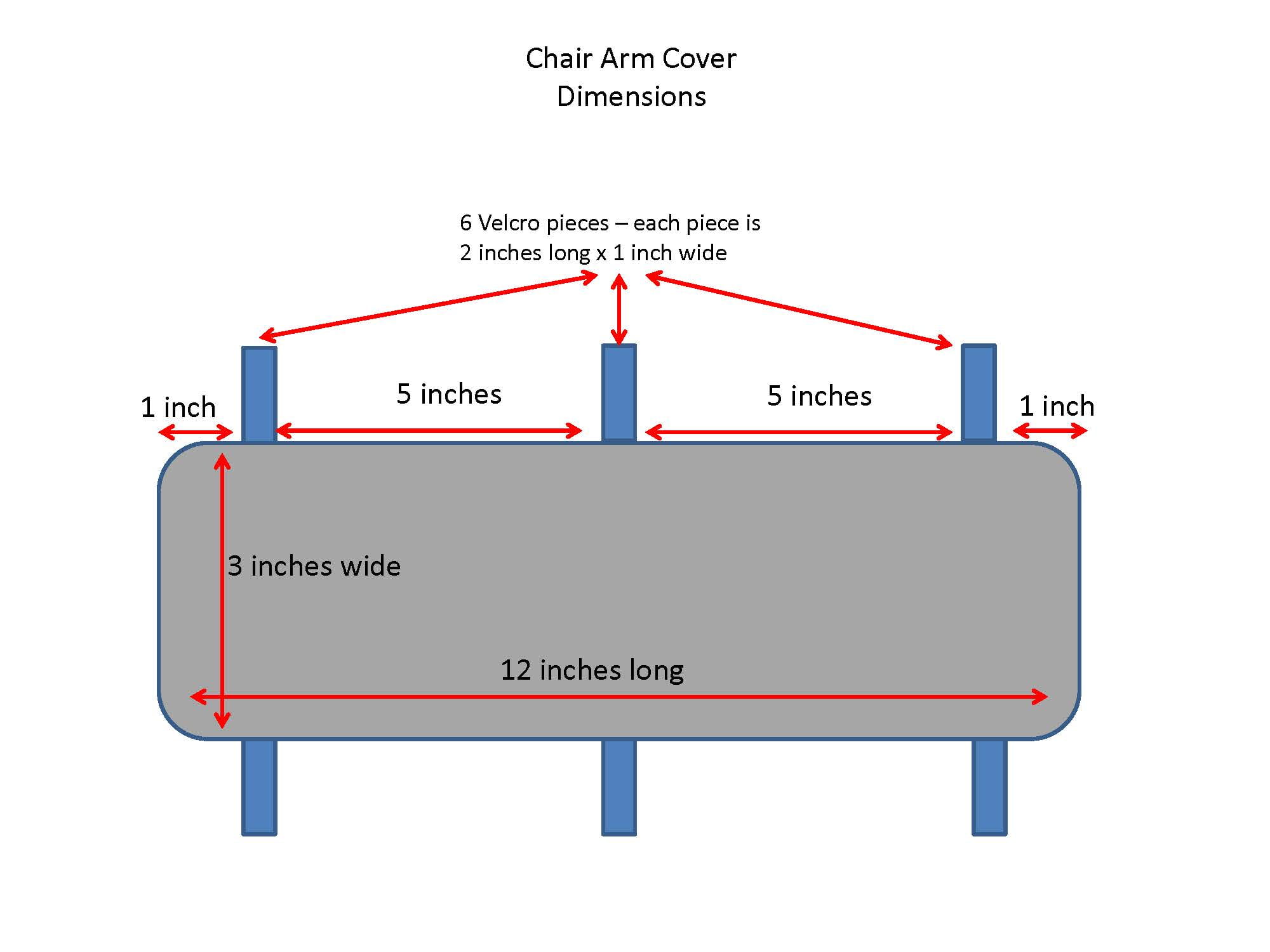 Chair Arm Cover - Grey (2) covers
